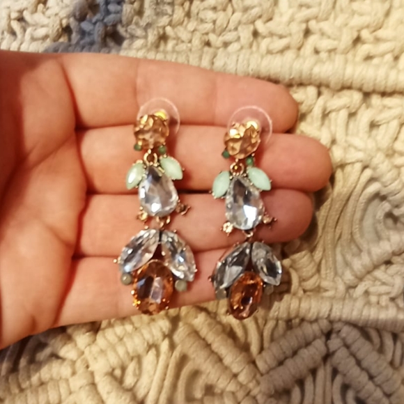 ✨NEW CRYSTAL EARRINGS COLLECTION✨ Pink Pastel Green and Gold Earrings - Picture 9 of 16